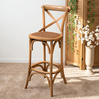 Chaise de salle à manger MULIGNA élégante en bois massif, empilable, pour usage commercial extérieur, hôtels, restaurants, banquets de mariage, chaise de bar