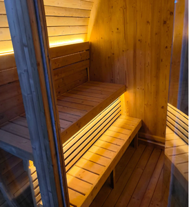 Sauna extérieur en épicéa carbonisé HELIUS Canada pour 4 personnes, sauna à vapeur imperméable avec poêle électrique/poêle à bois - Product Image 5
