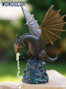 Fontaine de jardin populaire en bronze en forme de <span class=keywords><strong>dragon</strong></span> sur sculpture de roche - Product Image 2