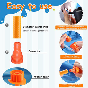 Inflatable Shark Water Spray Mat For Kids Outdoor Play Lawn Toy With Basketball Game And Spraying Feature - Product Image 3