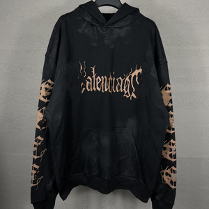 Versione Migliorata del Brand di Moda Parigino B-Class, Felpa con Cappuccio in Cotone Oversize con Ricamo Cola, Stampa Effetto Danneggiato e Tasca con Logo a Fiamma, Autunnale - Product Image 4