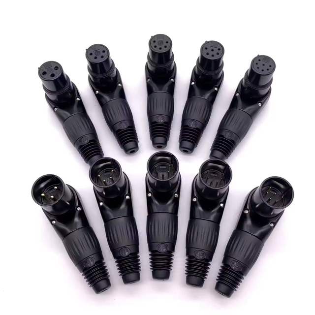 90 Degree Right Angle 3 Pin XLR Connector Solder Type XLR Male Female Elbow Plug for Microphone Balanced Audio Cable