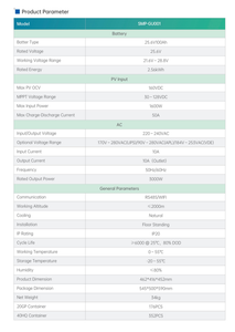 SMP-GU001 Sistema de Almacenamiento de Energía Móvil para Exteriores, Batería de 100Ah 25.6V, 0-5kWh, Apilable, Híbrido AC, Vida Útil de 6000 Ciclos - Product Image 6