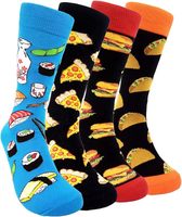 Nouveauté cadeaux personnalisé drôle motif chaussettes coton équipage heureux drôle fou coloré fruits nourriture chaussettes pour hommes femmes