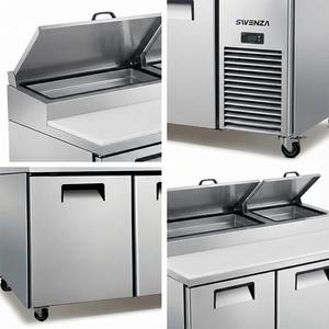 Réfrigérateur de comptoir compact à <span class=keywords><strong>2</strong></span> <span class=keywords><strong>portes</strong></span> <span class=keywords><strong>Saladette</strong></span> en acier inoxydable avec couvercle - Product Image 2