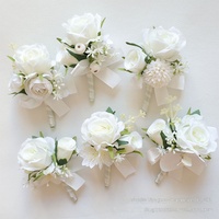 Yi Ya Ge 25115 Boutonnière en soie faite à la main, rose, pour célébrations professionnelles, fournitures de mariage, accessoire de studio photo, rouge vin