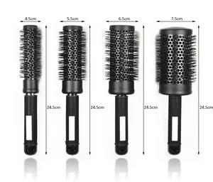 Brosse à cheveux de salon ronde professionnelle en gros Peignes en poils de nylon de sanglier avec logo personnalisé Compact et étanche pour un usage domestique