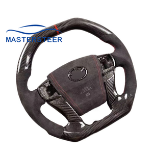 Volant en fibre de carbone Alcantara à fond plat personnalisé pour <span class=keywords><strong>Toyota</strong></span> <span class=keywords><strong>Supra</strong></span> Mk5 - Product Image 1