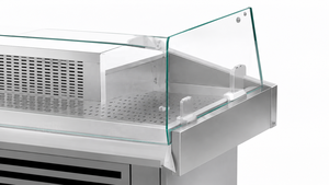 Mostrador Refrigerador Comercial de Acero Inoxidable para Pescado Fresco, Vitrina Exhibidora de Mariscos con Cubierta de Vidrio - Product Image 6