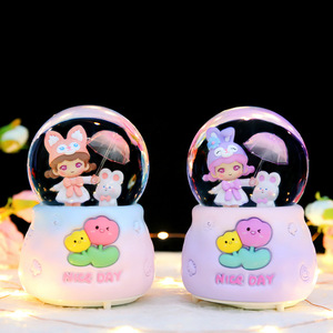 Ombrello a Forma di Cuore per Ragazze, Scatola Musicale Rotante con Fungo Luminoso e Sfera di Cristallo, Regalo di San Valentino, Regalo per Studenti, Decorazione da Scrivania - Product Image 3