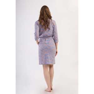 Robe de chambre de luxe pour femme à manches 3/4 avec poches, logo personnalisable, en spandex respirant, grande taille, imprimé uni, pour l'hiver - Product Image 1