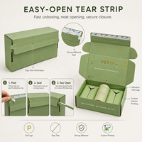 Emballage personnalisé en carton ondulé avec dorure à chaud pour cosmétiques, boîte d'expédition Matcha Green Tear Strip, boîtes d'abonnement