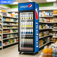 Bojin Commercial Upright Single Glass Door Single-Temperature Direct Cooling Beverage Cooler Cabinet for Beer Drink Display Shop