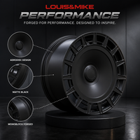 Nouvelle jante en alliage d'aluminium forgé 15 rayons style rallye noir mat concave profond logo personnalisé 18-22 pouces