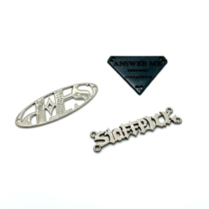 Thiết kế thời trang khắc tên thương hiệu tùy chỉnh kim loại logo nhãn <span class=keywords><strong>Tag</strong></span> cho quần áo - Product Image 5