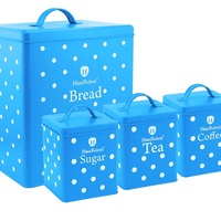 Boîte alimentaire en métal revêtue de couleur, récipient alimentaire, boîte à pain, boîte à pain, ensemble de 4 pièces