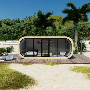 Rumah kontainer dua lantai desain laris baru dengan furnitur kustom rumah Prefab mewah kabin Apple terlaris