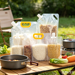 Ready Stock 2.5L Food Grade Transparent Spout <b>Bag</b> Anti Dust For Field Trip Grain <b>Packing</b> Organizer - Product Image 1