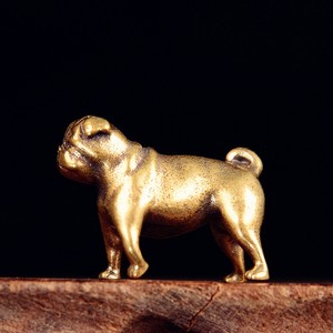 Statuetta in Ottone di Bulldog Francese in Miniatura, Decorazione da Scrivania, Simpatica Figurina di Cane Chihuahua, Souvenir Zodiacale - Product Image 2