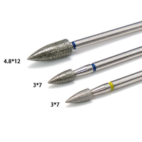 Fraise à ongles professionnelle en diamant de forme balle pour manucure russe, fraise rotative en acier inoxydable pour cuticules