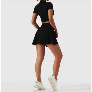 Nueva falda de golf deportiva para correr, Conjunto de camiseta de manga corta, ropa de <span class=keywords><strong>tenis</strong></span> de 2 piezas, ropa de gimnasio <span class=keywords><strong>con</strong></span> forro, conjunto de falda de <span class=keywords><strong>tenis</strong></span> - Product Image 6