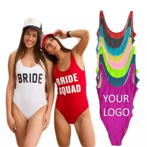 JSN9203778 OEM قطعة واحدة بيكيني مخصص ملابس السباحة العروس النساء ثوب السباحة رسالة طباعة الدجاجة حزب ملابس السباحة - Product Image 6