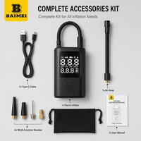 Pompe à air numérique portable BAIMEI, gonfleur rechargeable, logo personnalisé, pompe à pneus sans fil pour voiture et vélo, vente en gros, usine OEM