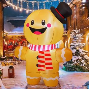 Décoration de Noël gonflable personnalisée de 1,9 m en forme de bonhomme en pain d'épices avec LED intégrées pour extérieur – Vente flash en liquidation - Product Image 3