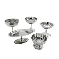Vente directe d'usine, gobelets à dessert en acier inoxydable jetables classiques et polis, bols à collation pour fête, gobelets à pudding hauts, glace