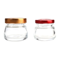 Toples kaca bulat 30ml 50ml 75ml 100ml 120ml 150ml untuk Jelly Jam Sarang Burung botol puding dengan tutup aluminium berwarna