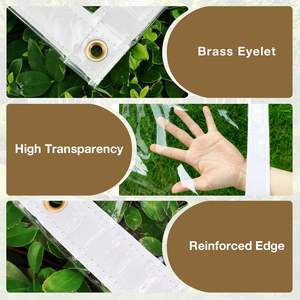 Telo <span class=keywords><strong>in</strong></span> <span class=keywords><strong>PVC</strong></span> Trasparente Resistente LIYUAN con <span class=keywords><strong>Occhielli</strong></span>, Copertura Impermeabile Rinforzata <span class=keywords><strong>per</strong></span> Casa e Giardino - Product Image 3