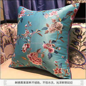 Vente en gros de taie d'oreiller doupioni 100% polyester brodé personnalisé taie d'oreiller carrée brodée pour la décoration intérieure - Product Image 2