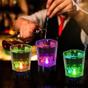 DAMAI Light Up Plastic Shot <b>Glasses</b> Set LED Glow Cups For Adults Party <b>Birthday</b> Wedding Christmas Decorations - Product Image 2