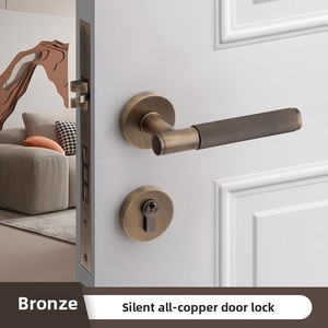 Thiết kế hiện đại Brass khóa cửa cho căn hộ khách sạn vàng sáng có khía chia từ im lặng trong nhà phòng ngủ xử lý Nhà sản xuất - Product Image 2