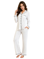 Nouvelle collection Printemps/Automne – Ensemble 2 pièces décontracté et confortable pour femme, en modal tricoté respirant, couleur unie, manches longues, taille élastique