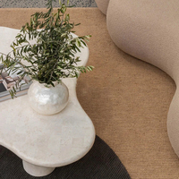 Table basse personnalisée en travertin blanc et pierre naturelle Table basse de salon en travertin en marbre en forme de nuage