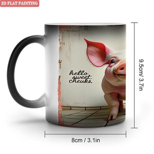 Heat Sensitive Ceramic <b>Mug</b> 11oz Frosted Black Sublimation Blank Cup Visual Effect - Product Image 1