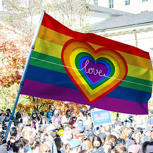 ธงสีรุ้งประดับตกแต่งกลางแจ้งธงสีรุ้งแบบปรับแต่งได้ลาย3x5ft 100% โพลีเอสเตอร์ - Product Image 4