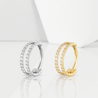 Anneau à segments articulés en acier inoxydable Gemmes de cristal Piercing Helix de septum Bijoux corporels pour cadeau de mariage Piercing plaqué or