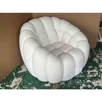 Fauteuil individuel ergonomique de salon moderne en bouclette, design enveloppant, haute qualité, personnalisé