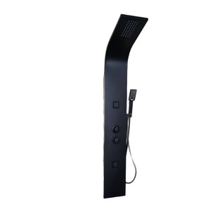 Modern Wall <b>Mounted</b> Shower Set Matte Black Rectangle Adjustable Temperature Rain Shower Top <b>Spray</b> Bathroom Set - Product Image 4