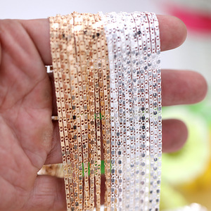 Suministros para la fabricación de joyería con cadena, 100 yardas por rollo, color plata y oro, para collares, pulseras, manualidades y accesorios de bricolaje. - Product Image 1