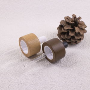 Offre Spéciale – Flacon compte-gouttes cosmétique en verre ambré dépoli de 30 ml avec bouchon en bois, idéal pour huiles essentielles et sérums - Product Image 4