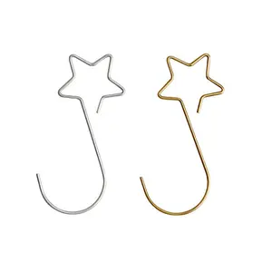 Personalized Star Shape Metal Wire S Shape Christmas Tree Decorations Ornament Hanger Hook