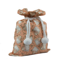 Sac de Noël personnalisé pochette à cordon de grande taille sac de Père Noël en toile de lin à sublimation blanc sac cadeau surdimensionné à pompons en blanc