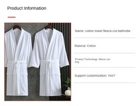 Peignoirs d'hôtel 5 étoiles en gros, en pur coton blanc, épais et absorbants, pour salons de beauté