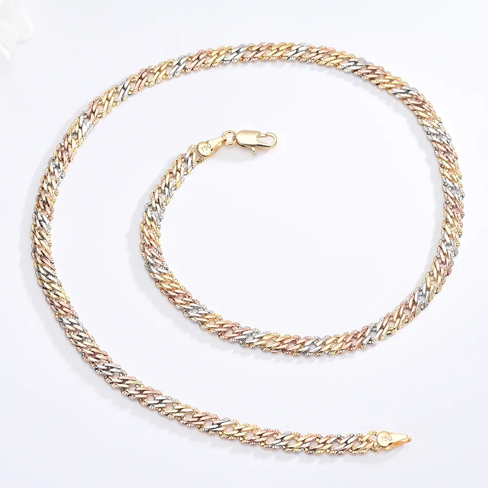 Brasil Dubai 14k 10k 24K laminasi Oro Laminado 18k emas asli berlapis murni perhiasan Tautan kalung rantai untuk wanita