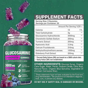 Toplu Fabrika Üretimi Şekersiz Glukozamin Kondroitin MSM Kompleksi Glukozamin Kondroitin Jelibonları Kondroitin Glukozamin Eklem Desteği - Product Image 4