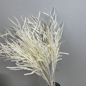 Feuille de fougère artificielle blanche, imitation immortelle, chrysanthème argenté, décoration de mariage HH-2214 - Product Image 3