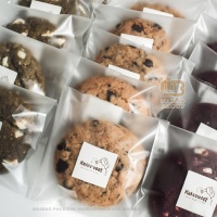 Petit sac transparent mat laminé avec impression personnalisée pour biscuit bonbon biscuit pochette en plastique thermoscellée pour biscuits